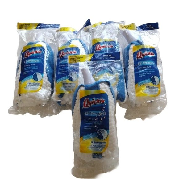 Quickie EZ-Wringer Cone Mop Refill Type W Quickie Mop #094M Microfiber Set Of 5 - Picture 2 of 7